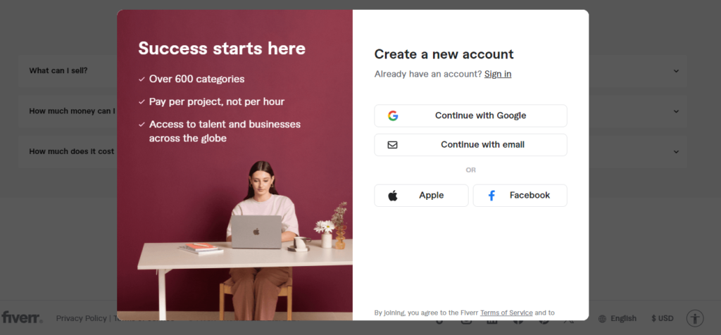 Make money online from Fiverr